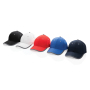 Impact AWARE™ 6 panel 280gr recycled katoen cap met bies, rood