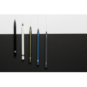 Aluminium inktloze pen met gum, blauw
