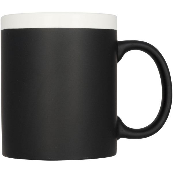 Chalk-write 330 ml ceramic mug - White