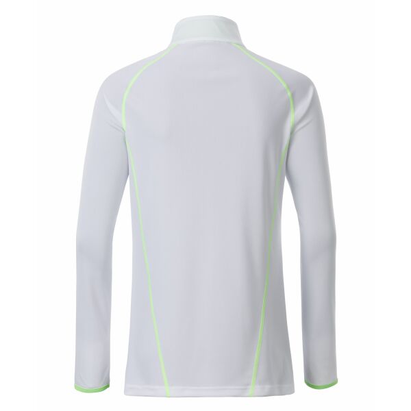Ladies' Sports Shirt Longsleeve - white/bright-green - XS
