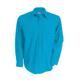 Men's easy-care polycotton poplin shirt Bright Turquoise XS