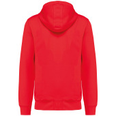 Ecologische uniseks sweater met capuchon en rits Red XL
