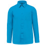 Overhemd in onderhoudsvriendelijk polykatoen-popeline heren Bright Turquoise XS