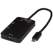 ADAPT Type-C multi adapter af aluminium (USB-A/Type-C/HDMI) - Ensfarvet sort