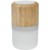 Aurea Bluetooth®-højttaler af bambus med lys - Naturfarvet