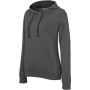 Damessweater met capuchon in contrasterende kleur Dark Grey / Black XS