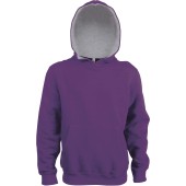 Kinder hooded sweater met gecontrasteerde capuchon Purple / Oxford Grey 12/14 ans