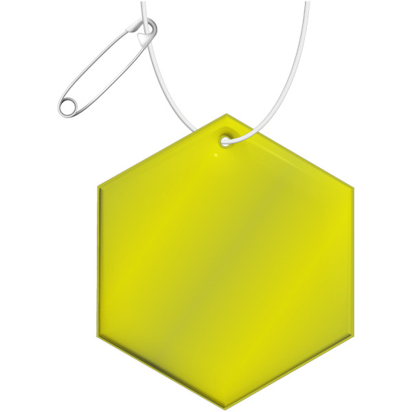 RFX™ H-12 zeshoekige reflecterende pvc hanger - Neongeel