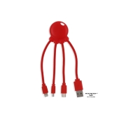 2087 | Xoopar Eco Octopus GRS Charging cable - Red