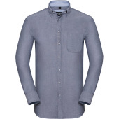Afgewassen Oxford overhemd met lange mouwen Oxford Navy / Oxford Blue 4XL