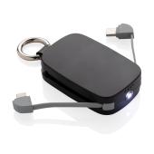 1.200 mAh sleutelhanger powerbank met geintegreerde kabels 1.200 mAh sleutelhanger powerbank met geintegreerde kabels