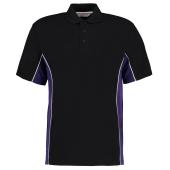 Track Poly/Cotton Piqué Polo Shirt, Black/Purple, XL, Kustom Kit