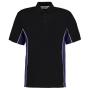 Track Poly/Cotton Piqué Polo Shirt, Black/Purple, L, Kustom Kit