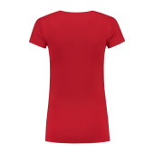 L&S T-shirt V-neck cot/elast SS for her red L