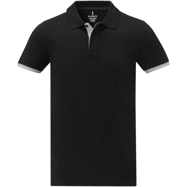 Morgan short sleeve men's duotone polo - Solid black - XS