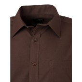 Men's Shirt Shortsleeve Poplin - brown - XL