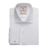 Andora Long Sleeve Herringbone Shirt, White Herringbone, 18.5, Brook Taverner