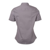 Ladies' Shirt Shortsleeve Poplin - steel - 3XL