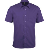 Men's easy-care short sleeve polycotton poplin shirt Purple 3XL