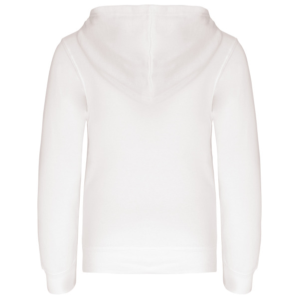 Kinder hooded sweater met gecontrasteerde capuchon White / Fine Grey 12/14 jaar
