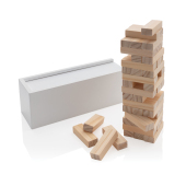 Deluxe houten tuimeltoren stapelspel, wit