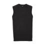 Adults' V-Neck Sleeveless Knitted Pullover - Black - 4XL