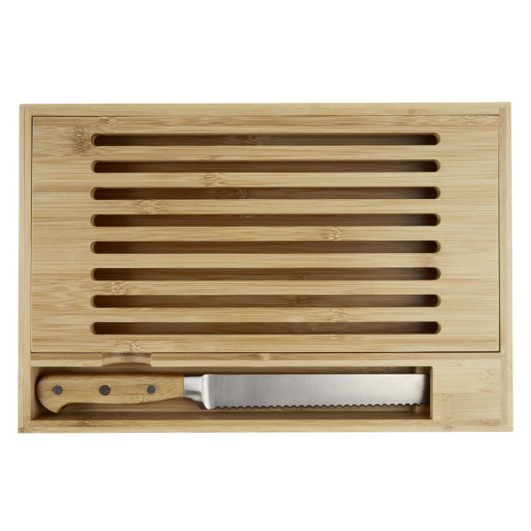 Pao bamboo cutting board with knife - Natural/Silver