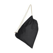 Cotton Backpack Single Drawstring - Black - One Size