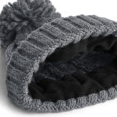 Cable Knit Melange Beanie - Black - One Size