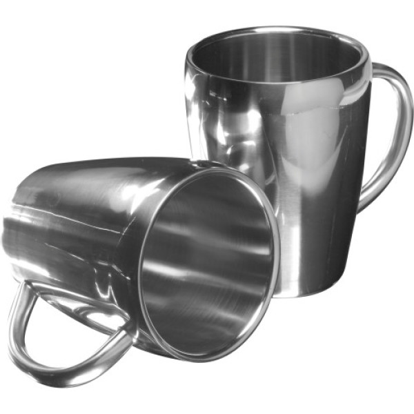 Stainless steel double walled mugs Naya