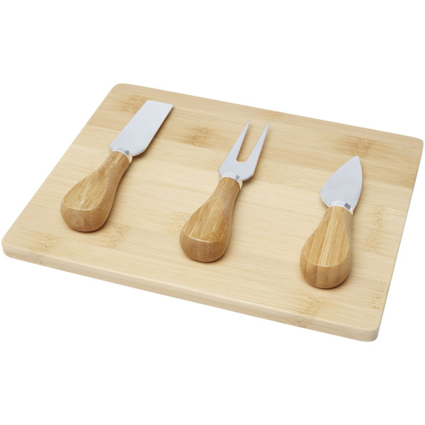 Ement bamboo cheese board and tools - Natural