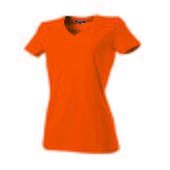 T-shirt V Hals Fitted Dames 101008 Orange S