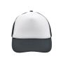 MB070 5 Panel Polyester Mesh Cap - white/graphite - one size