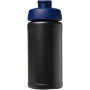 Baseline® Plus 500 ml flip lid sport bottle - Solid black/Blue