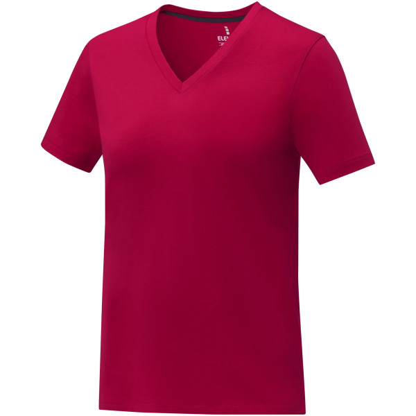 Somoto short sleeve women's V-neck t-shirt - Red - XS