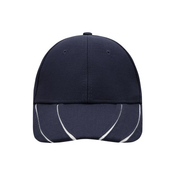 MB601 6 Panel Groove Cap navy/wit one size