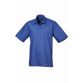 Short Sleeve Poplin Shirt, Royal Blue, 14.5, Premier