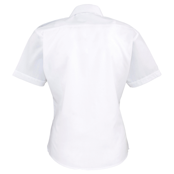 Ladies Pilot Short Sleeved Shirt White 8 UK