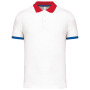 Heren-sportpolo White / Red / Sporty Royal Blue L