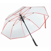 Automatische paraplu VIP - rood, transparant