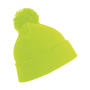 Junior Pom Pom Beanie - Fluorescent Yellow - One Size