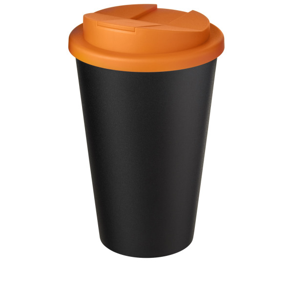 Americano® Eco 350 ml recycled tumbler with spill-proof lid - Orange/Solid black