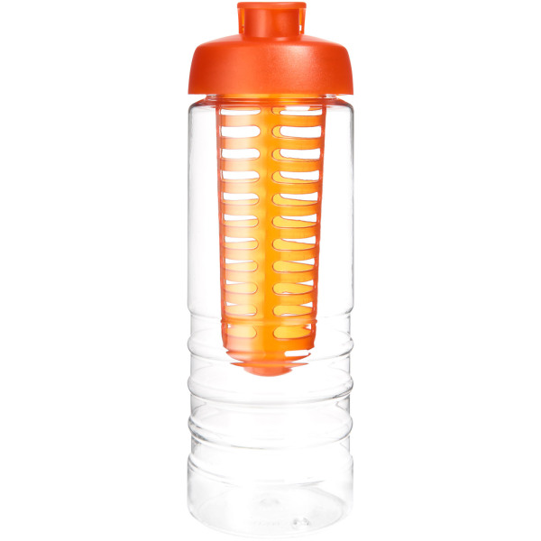 H2O Active® Treble 750 ml flip lid bottle & infuser - Transparent/Orange