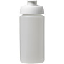 Baseline® Plus grip 500 ml sportfles met flipcapdeksel - Transparant/Wit