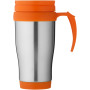Sanibel 400 ml geïsoleerde thermosbeker - Zilver/Oranje