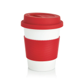 PLA kaffekop, rød, hvid