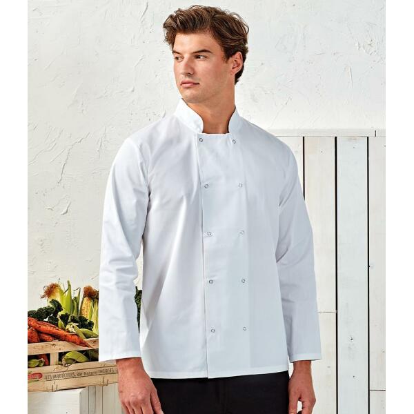 Unisex Long Sleeve Stud Front Chef's Jacket