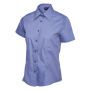 Ladies Poplin Half Sleeve Shirt - S - Mid Blue