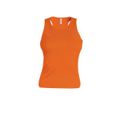 Angelina - Dames Racerback Deep Orange S