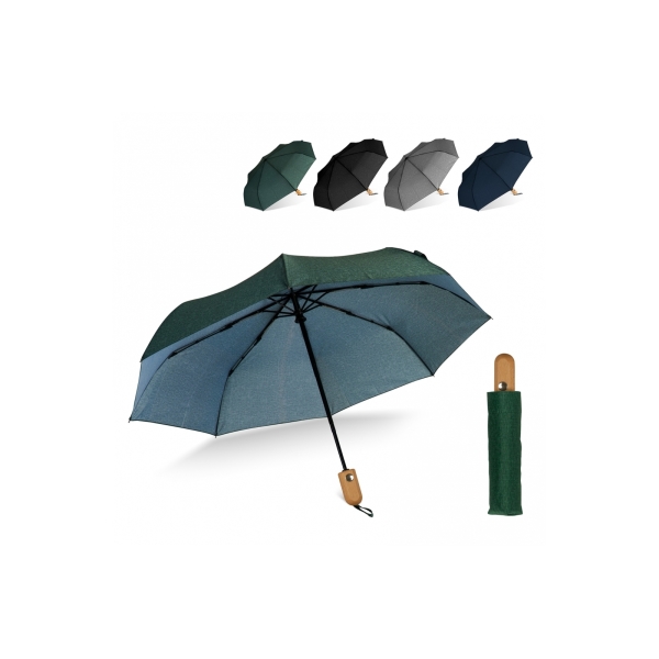 Opvouwbare paraplu 21” R-PET auto open - Donker Blauw